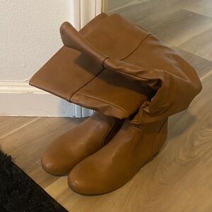 Elegant Tan Over the Knee Boots